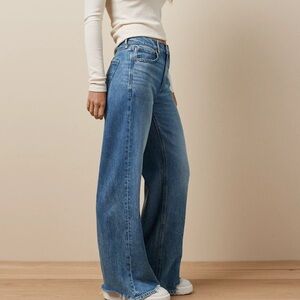 American Eagle Women's Blue Wide-Leg Jeans